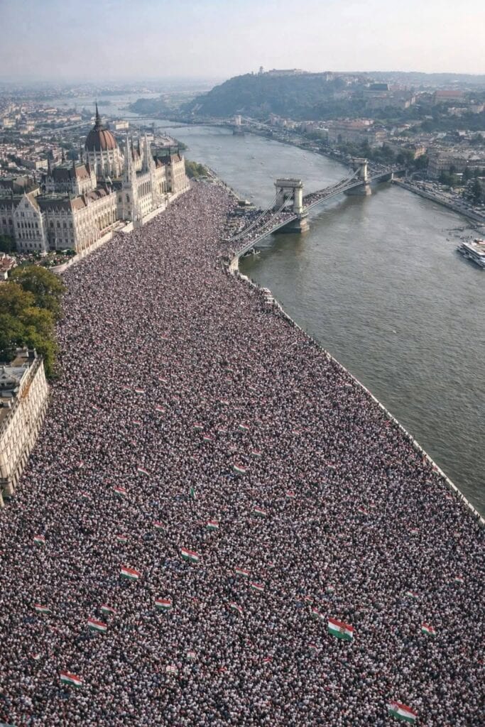 Békemenet a Lánchídon, sok ezren gyűltek össze a nemzeti egység és összetartozás jegyében.